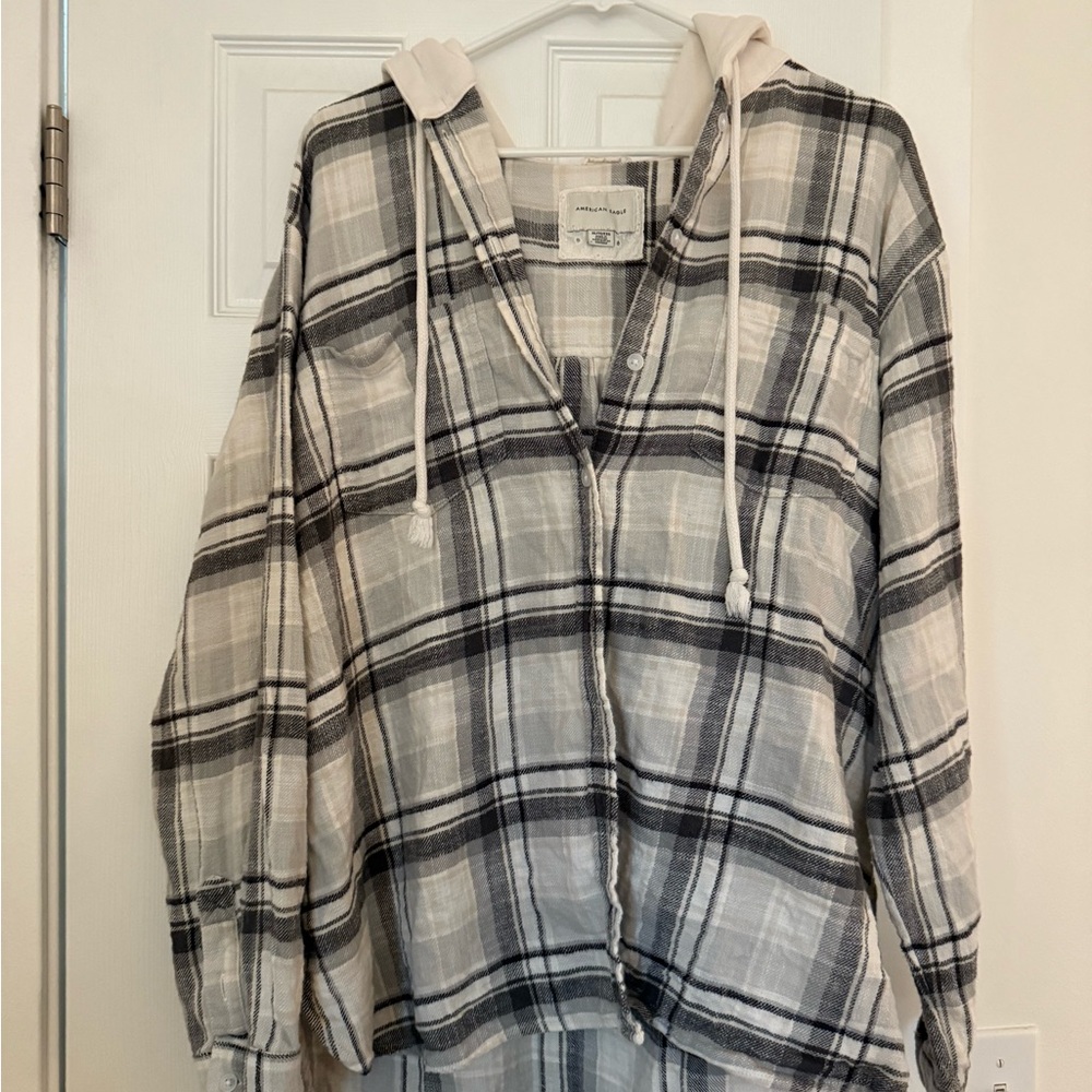 AE hooded flannel